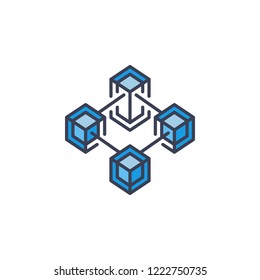 Vector cryptocurrency and blockchain concept icon or design element