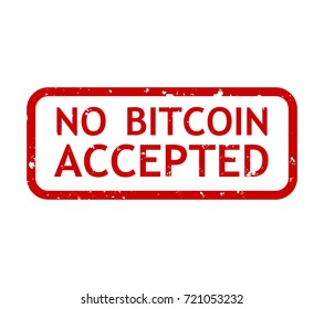 Vector cryptocurrency sign. Digital stamp with bitcoin payment. Virtual money payment stamp with regulation. Non acceptable crypto pay