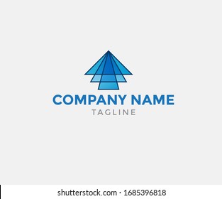 vector crystal abstract icon, logo for your company. triangle blue logo vector illustration