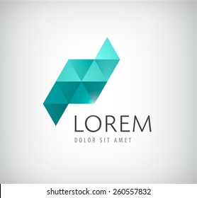 vector crystal abstract icon, logo for your company 