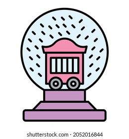 Vector Crystal Ball Filled Outline Icon Design
