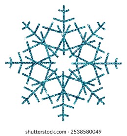 Copo de nieve azul cristal de Vector. Copo de nieve - Navidades de Vector de brillo azul adorno sobre fondo blanco