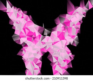 Vector crystal butterfly pink