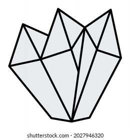 Vector Crystal Filled Outline Icon Design
