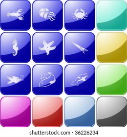 Vector of crystal modern icons, also providing background in other colors, making it easy to change the color of icons