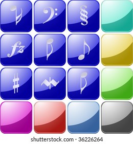 Vector of crystal modern icons, also providing background in other colors, making it easy to change the color of icons