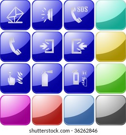 Vector of crystal modern icons, also providing background in other colors, making it easy to change the color of icons