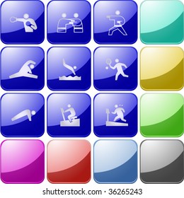 Vector of crystal modern icons, also providing background in other colors, making it easy to change the color of icons