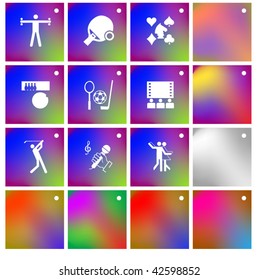 Vector of crystal modern icons, also providing background in other colors, making it easy to change the color of icons