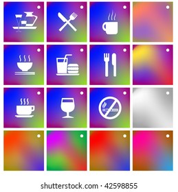 Vector of crystal modern icons, also providing background in other colors, making it easy to change the color of icons