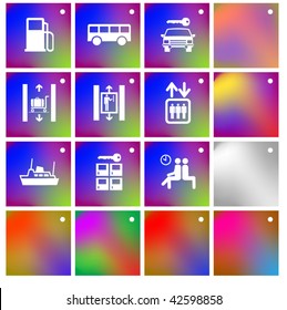 Vector of crystal modern icons, also providing background in other colors, making it easy to change the color of icons