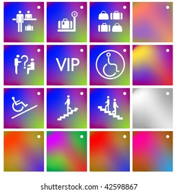 Vector of crystal modern icons, also providing background in other colors, making it easy to change the color of icons