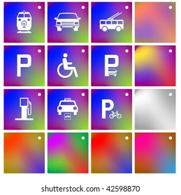 Vector of crystal modern icons, also providing background in other colors, making it easy to change the color of icons