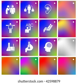 Vector of crystal modern icons, also providing background in other colors, making it easy to change the color of icons