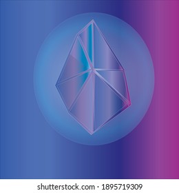 Diseño del logotipo del icono de la nueva moneda web de cristal vectorial.