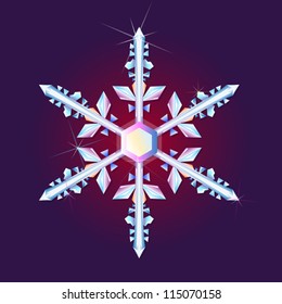Vector crystal snowflake Xmas background