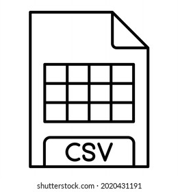 Vector CSV Outline Icon Design
