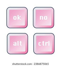 Vector ctrl alt del shortcut keys keyboard keys computer button vector stock illustration.