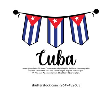 Vector Cuba flag banner Cuba flag Vector illustration design Cuba national day banner design 