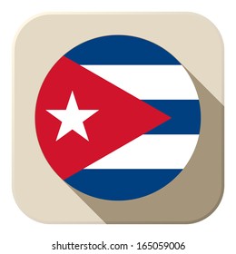 Vector - Cuba Flag Button Icon Modern