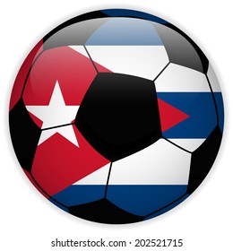 Vector - Cuba Flag with Soccer Ball Background