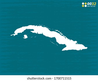 Vector of Cuba map on dark background.