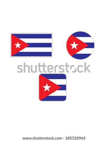 Vector Cuban Flag Set - Vector