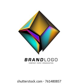 Vector cube abstract colorful logo design