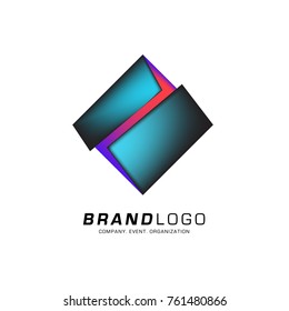 Vector cube abstract colorful logo design