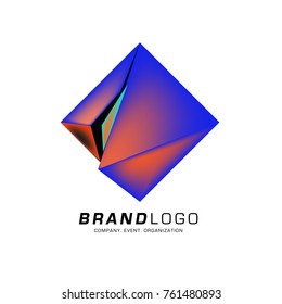 Vector cube abstract colorful logo design