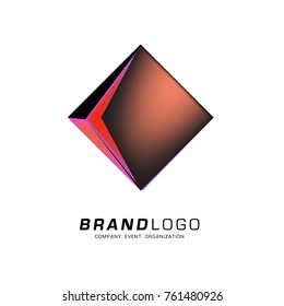 Vector cube abstract colorful logo design