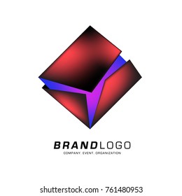 Vector cube abstract colorful logo design