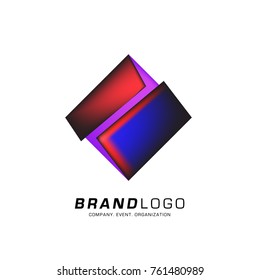 Vector cube abstract colorful logo design