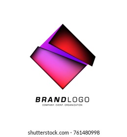 Vector cube abstract colorful logo design