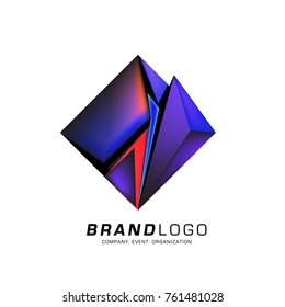 Vector cube abstract colorful logo design