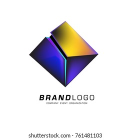 Vector cube abstract colorful logo design