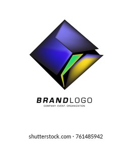 Vector cube abstract colorful logo design