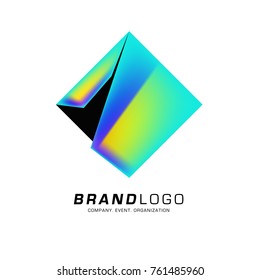 Vector cube abstract colorful logo design