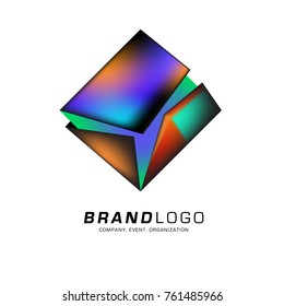 Vector cube abstract colorful logo design