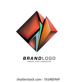 Vector cube abstract colorful logo design