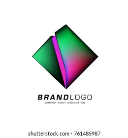 Vector cube abstract colorful logo design