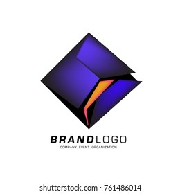 Vector cube abstract colorful logo design