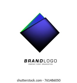 Vector cube abstract colorful logo design