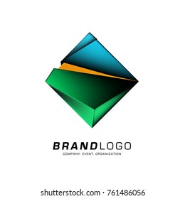 Vector cube abstract colorful logo design