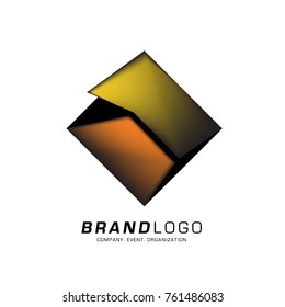 Vector cube abstract colorful logo design
