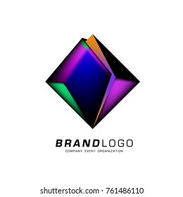 Vector cube abstract colorful logo design