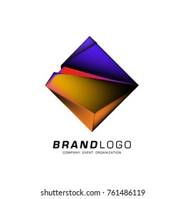 Vector cube abstract colorful logo design