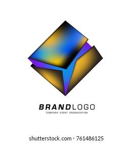 Vector cube abstract colorful logo design