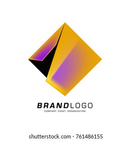 Vector cube abstract colorful logo design