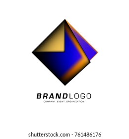 Vector cube abstract colorful logo design